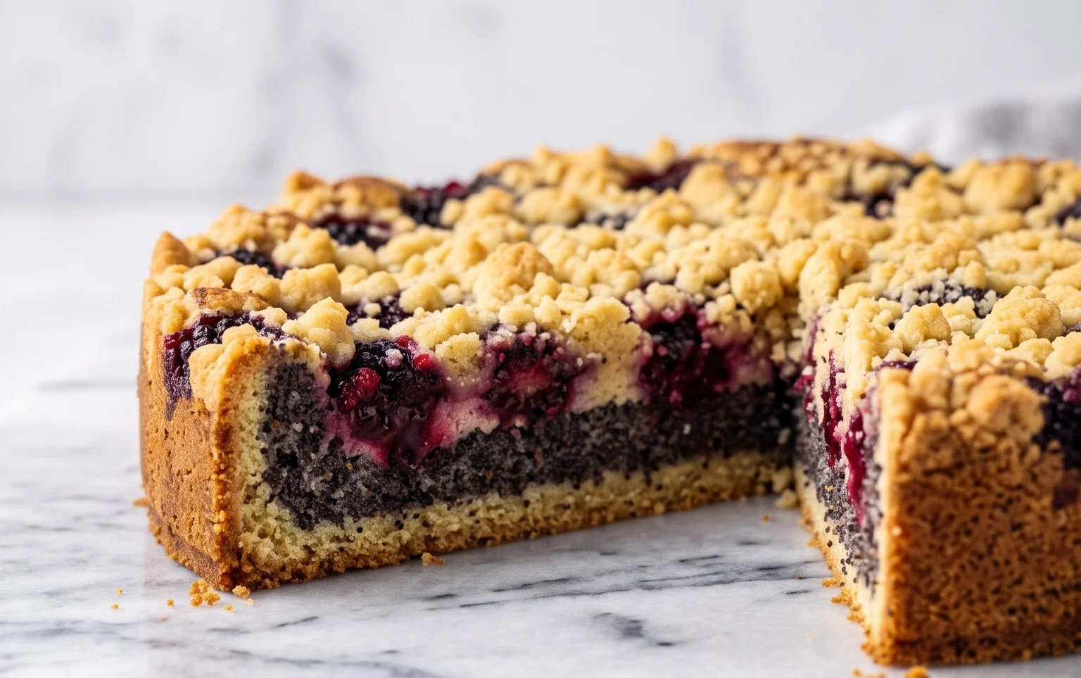 Vegane Brombeer-Mohn-Streusel: Sommerlich & Einfach